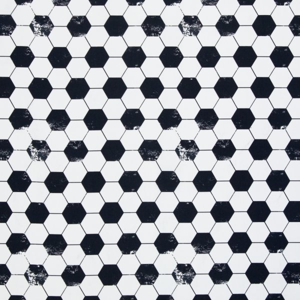 Baumwolle Webware Swafing Fussball schwarz/ weiss